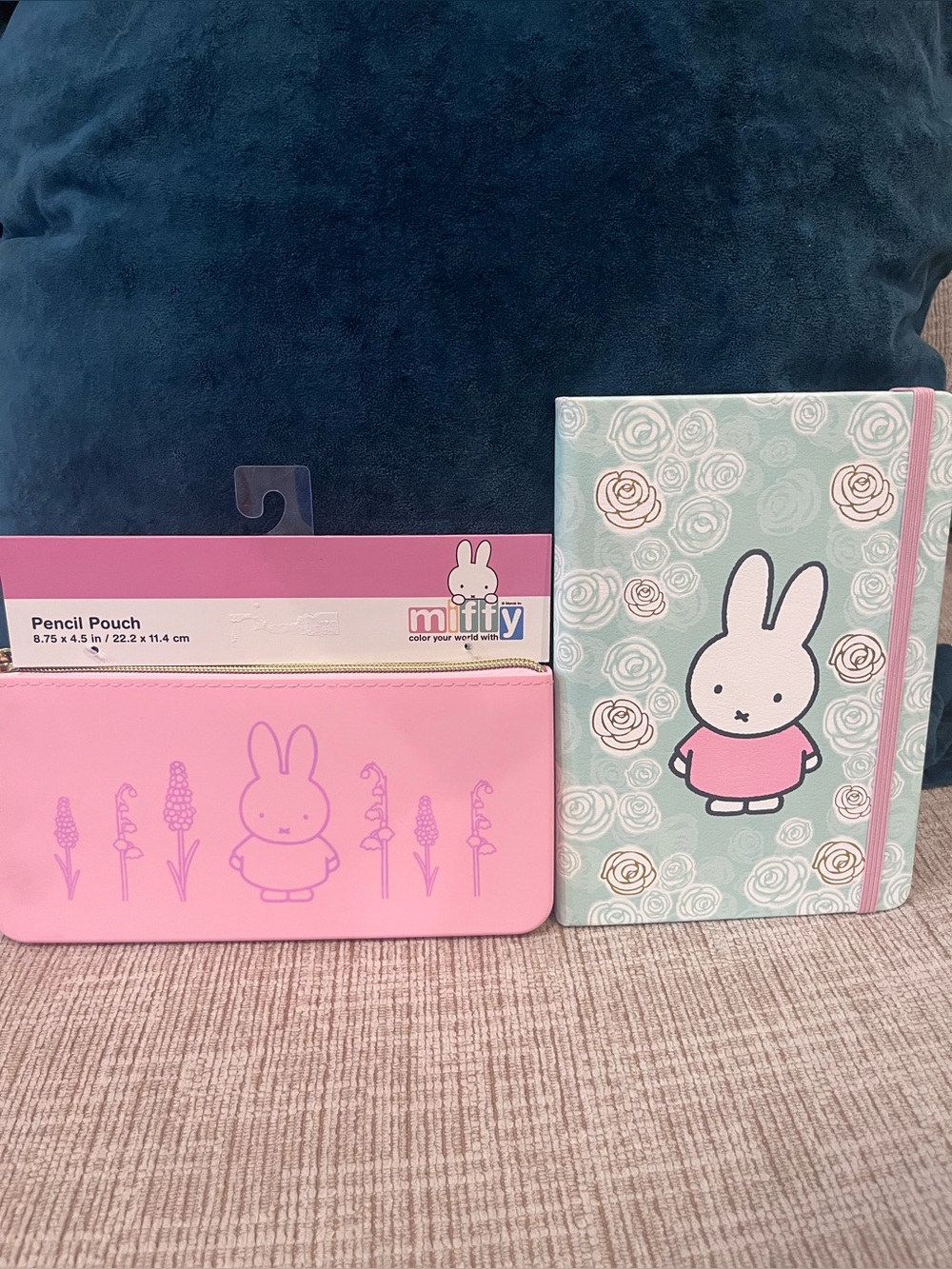 miffy Pink Pencil Pouch and Mint Green Notebook Set